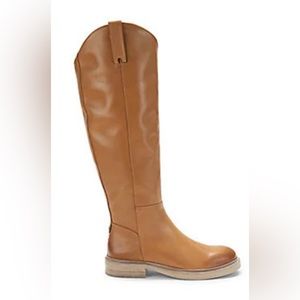 Size 8 Same Edelman Fable Leather Tall Boots in Cashew